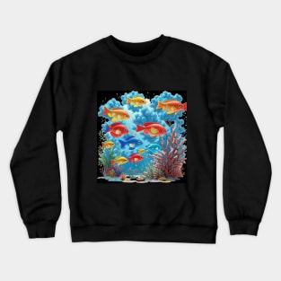 colorful fish in the sea Crewneck Sweatshirt